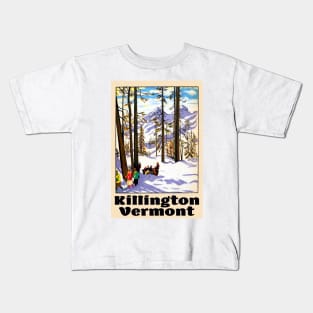 Ski Killington Vermont Vintage Skiing Kids T-Shirt